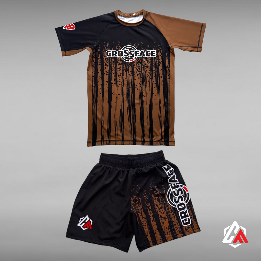 IBJJF Ranked Rashguard Set Brown – Adult